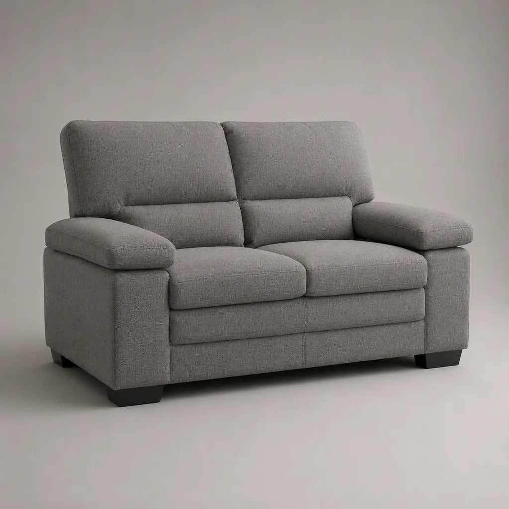 Set di 2 pezzi – Divano biposto in tessuto grigio, 160 × 90 × 98 cm